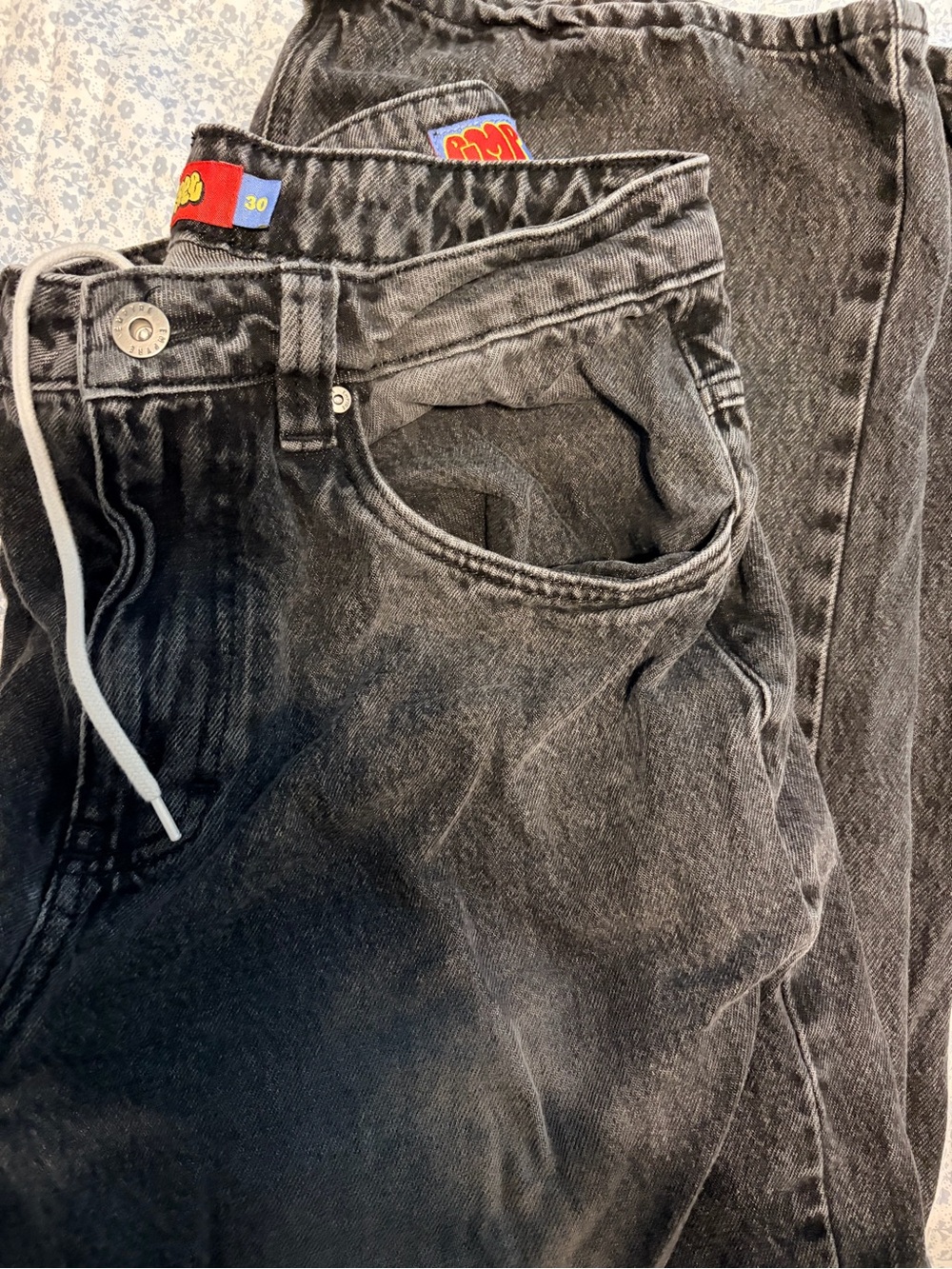 Men's Black Washed Jeans -